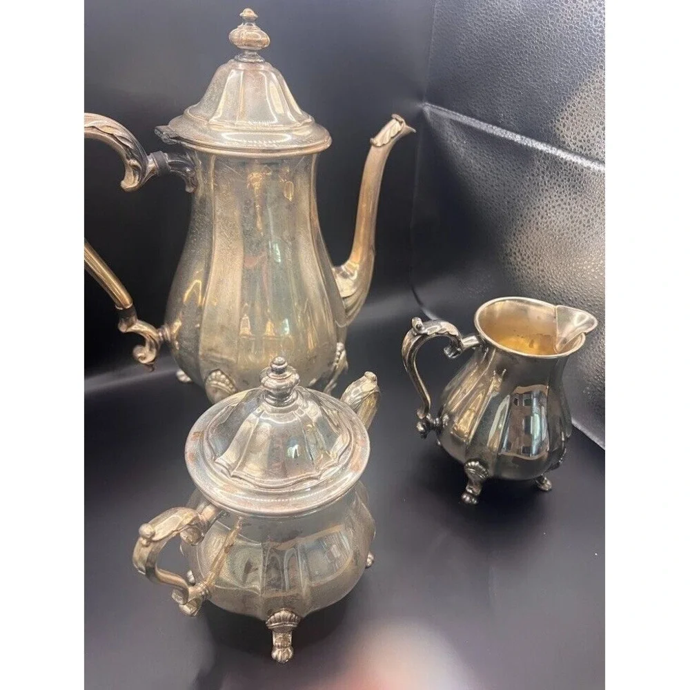 Antique Silverplate Tea Coffee Set Chippendale International Silver Co‎ Sugar &